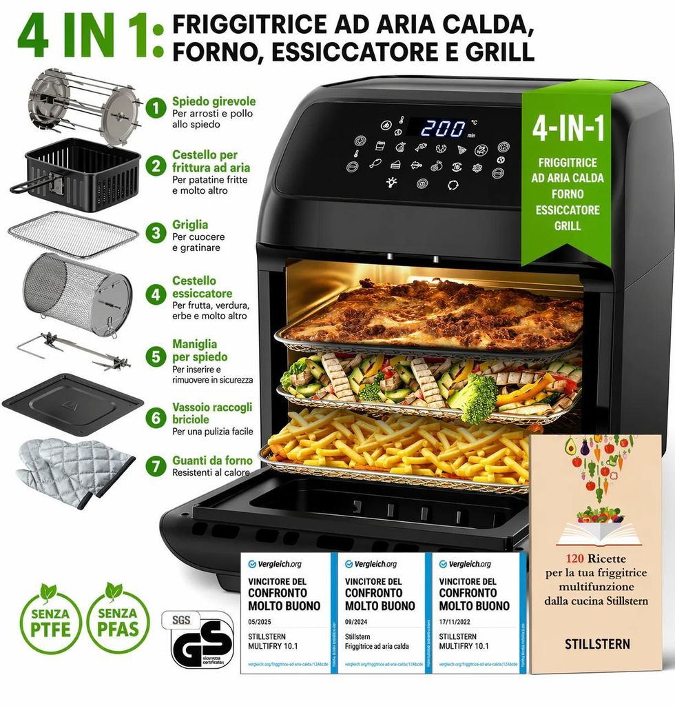 Stillstern Friggitrice ad Aria 12L Digitale 4in1 – 1800W, Immagine del prodotto 
