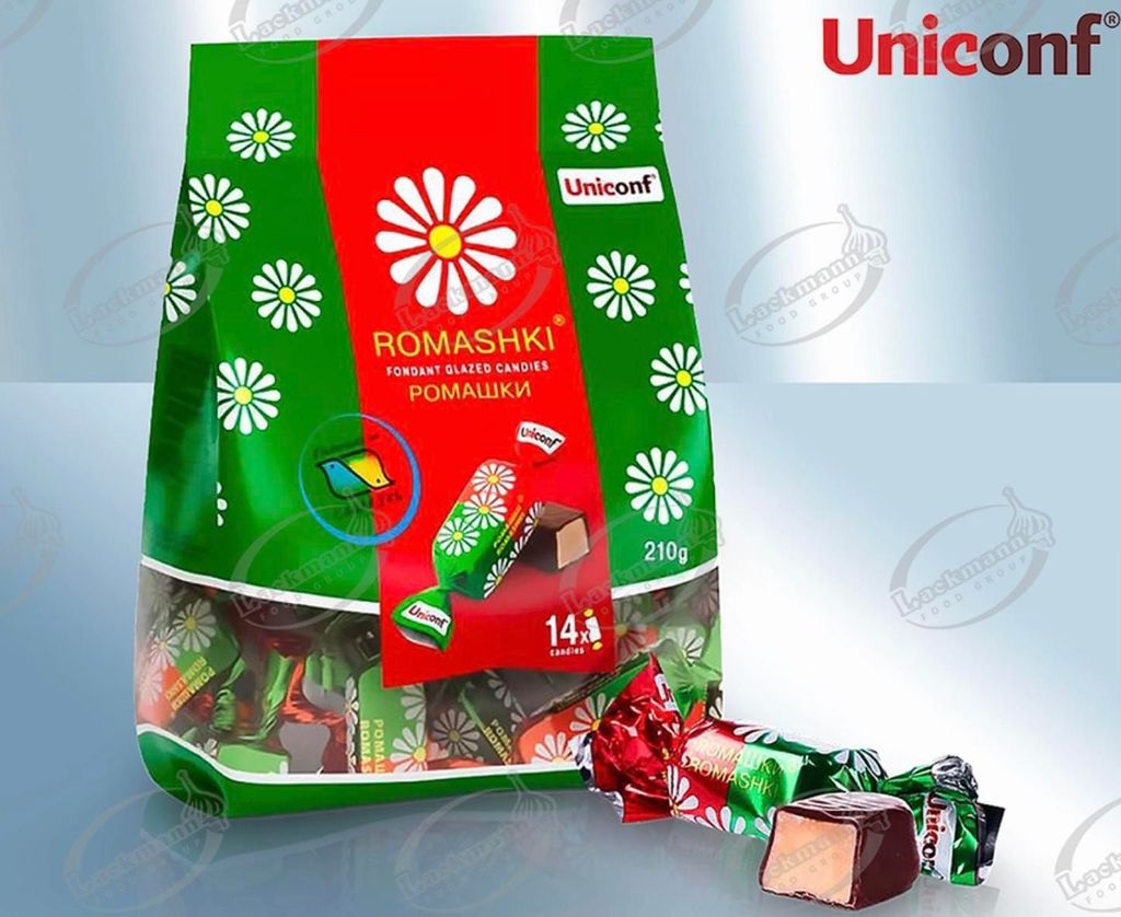 Uniconf Romaschki Konfekt mit gezuckerter Kondensmilch in kakaohaltiger Glasur 3x210 g (630 g)
