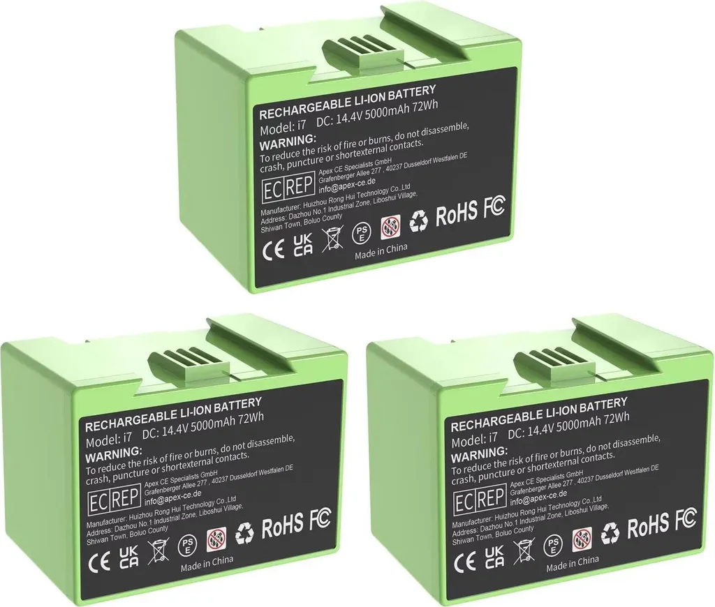 Pack de 3 Batteries de Rechange pour Robot Aspirateur i7 Li-Ion 3500 mAh