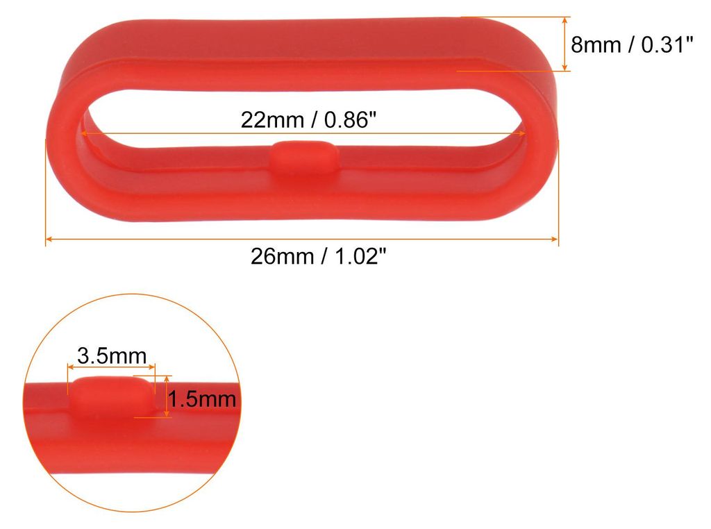 10 Stš¹ck Uhrenarmband-Schlaufen aus Silikon, Ersatz-Schnellverschlussringe aus Silikon, Uhrenhalter Keeper fš¹r 22mm breites Uhrenarmband, Rot