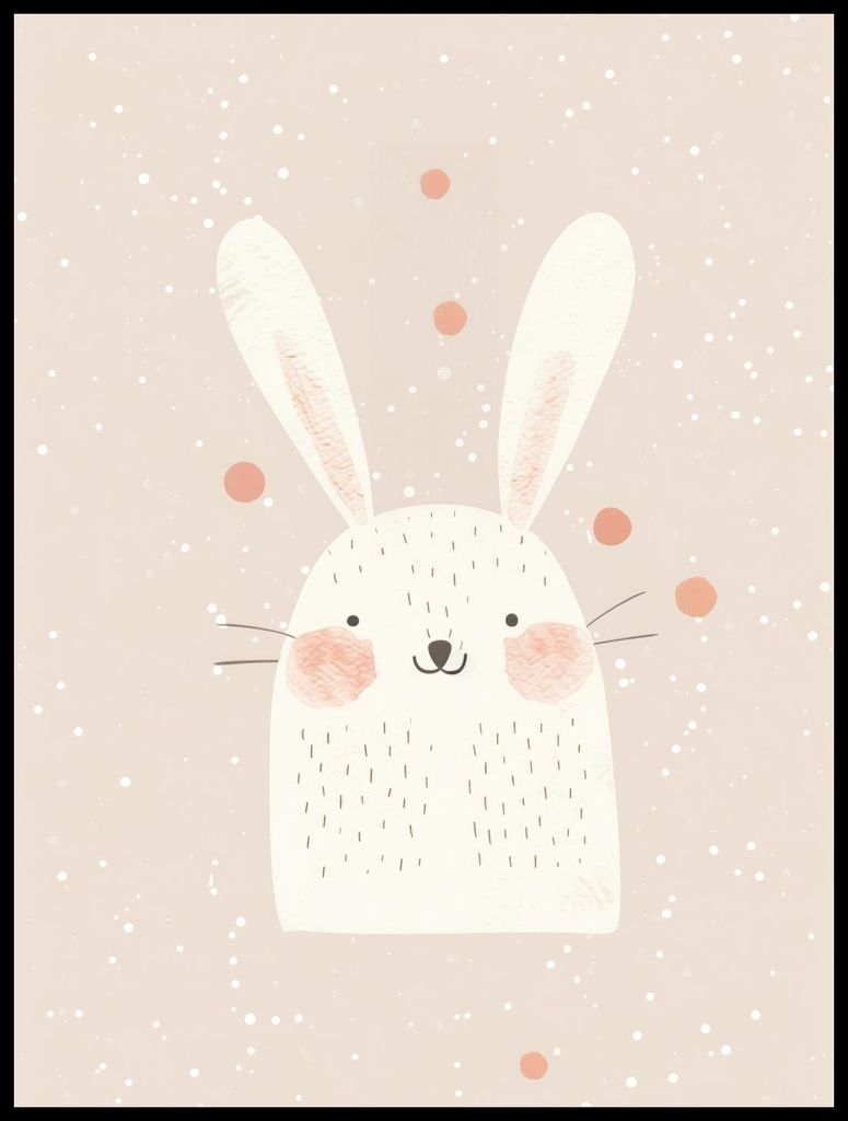 Plakat 60x80cm Muster für Kinder, Mädchen und Jungen -Hase 3