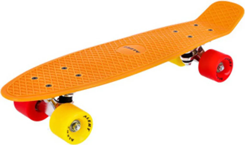 Mini Cruiser Skateboard 55 cm - Planche à Roulettes Alert Orange Fluo