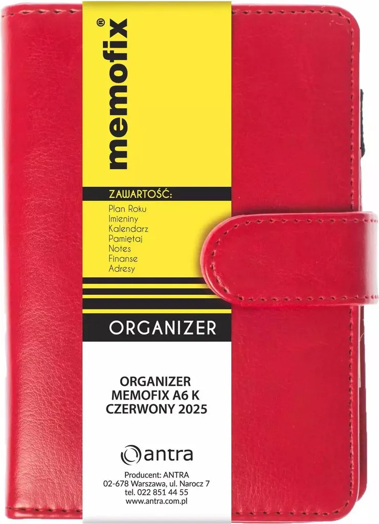 Organizer Memofix A6 2025 Antra - Agenda Professionale Rossa 10x14,5