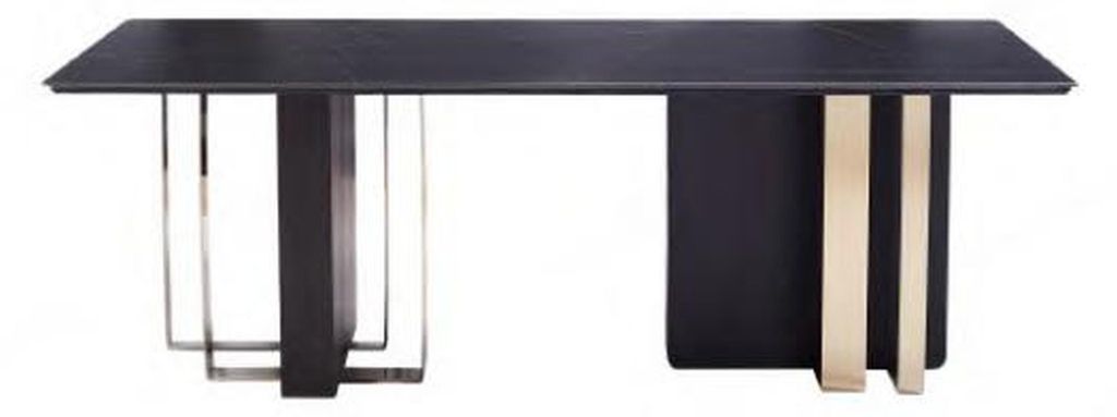 Schwarzer Designer Esstisch Esszimmer Möbel Tisch Luxus Holztische 240x100