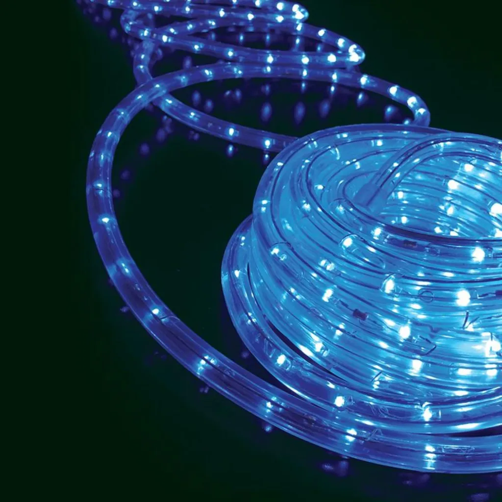 Cordon lumineux LED bleu 50 mètres étanche IP44 pour décoration pro