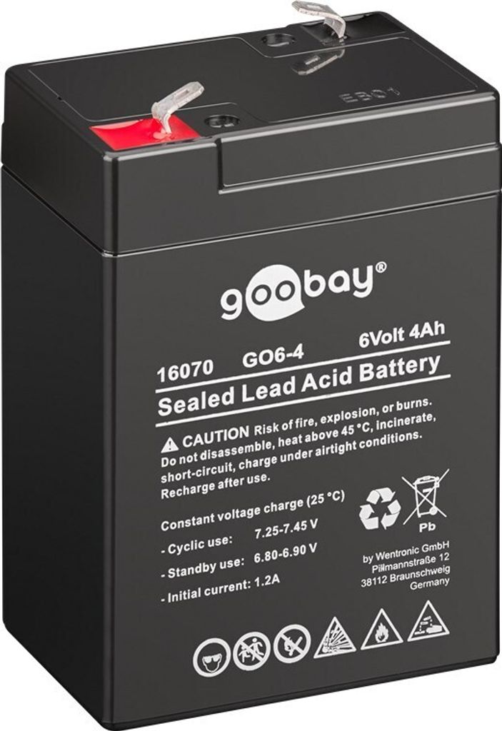 Goobay Faston (4,8 mm) Batterie au plomb rechargeable Image du produit 