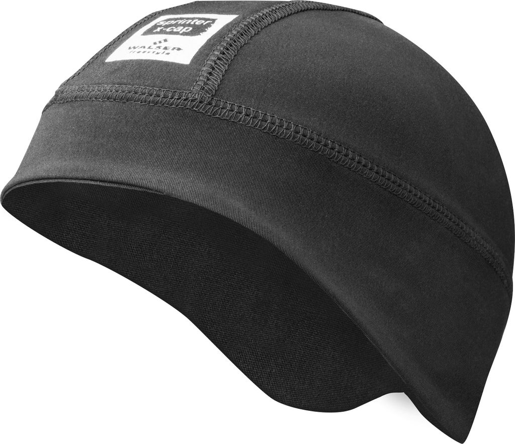 WALSER Untermütze, Fleece Mütze Skihelm, Unterziehmütze Fahrradhelm, Skimütze schwarz, Fahrradmütze, Sportmütze Größe L/XL 58-62 43610