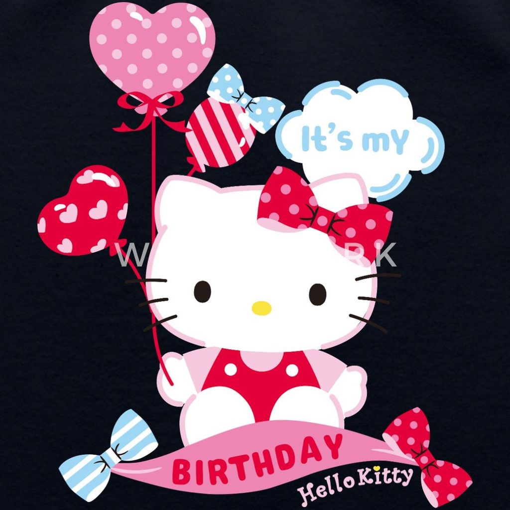 Spreadshirt Hello Kitty Mit Ballons Mein Geburtstag Cropped Frauen Organic Tank Top, L, Navy