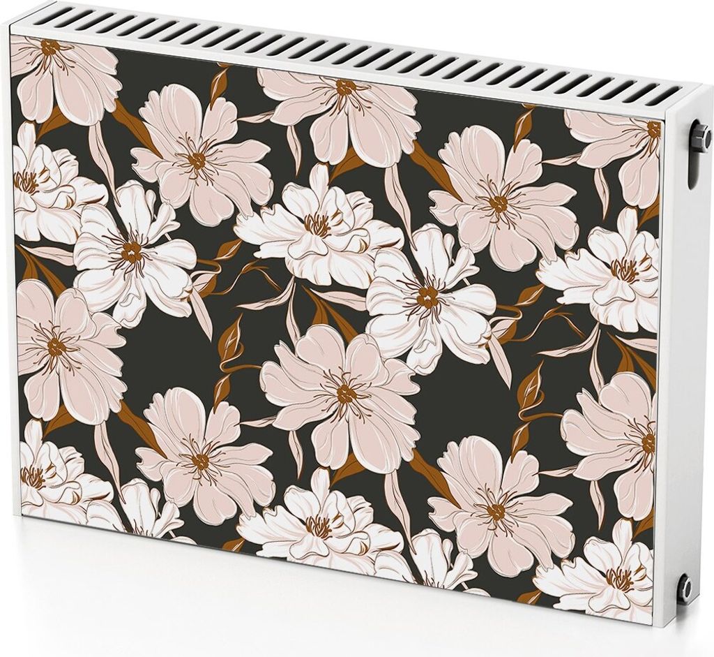 Pfingstrosenblume – Magnetische Heizkörperabdeckung – 80x60 cm – Magnet Heizkörperabdeckung – 3D Würfel – Heizkörperverkleidung – M...