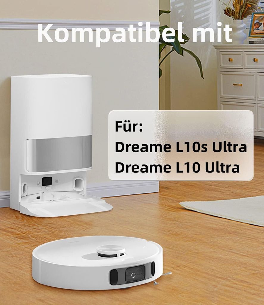 Broomzilla 18-teiliges Zubehör-Set Für Dreame L10s / L10 Ultra / L10 Prime Saugroboter – Mit Bürsten, Filtern & Wischtüchern