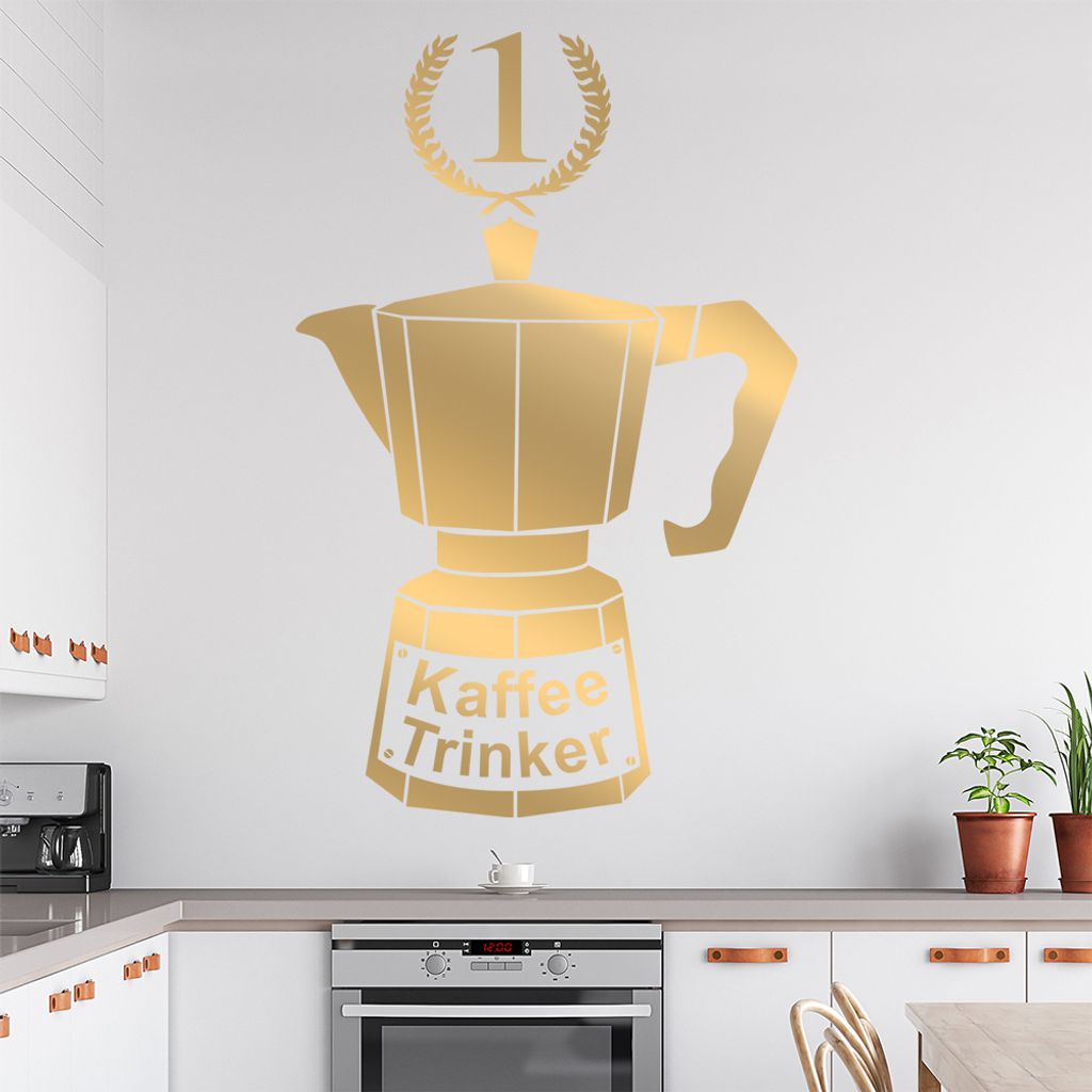 Kaffeetrinker 1. Platz Wandtattoo in 6 Größen - Wandaufkleber Wall Sticker - Dekoration, Küche, Wohnzimmer, Schlafzimmer, Badezimmer