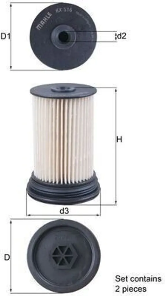 Filtre à carburant pour entretien Opel et Vauxhall - Mahle KX 516/S