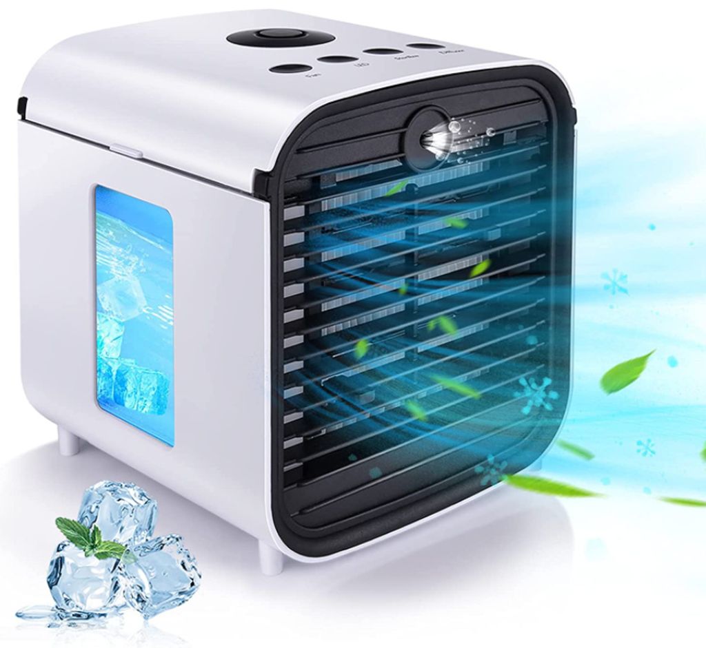 Mini Luftkühler Mobile Luftbefeuchter Ventilator Aircooler 4in1 Klimagerät Aroma 