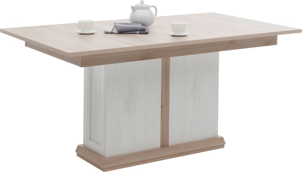 Esstisch AVENUE Tisch Ausziehtisch rechteckig Eiche braun weiß 160-210cm