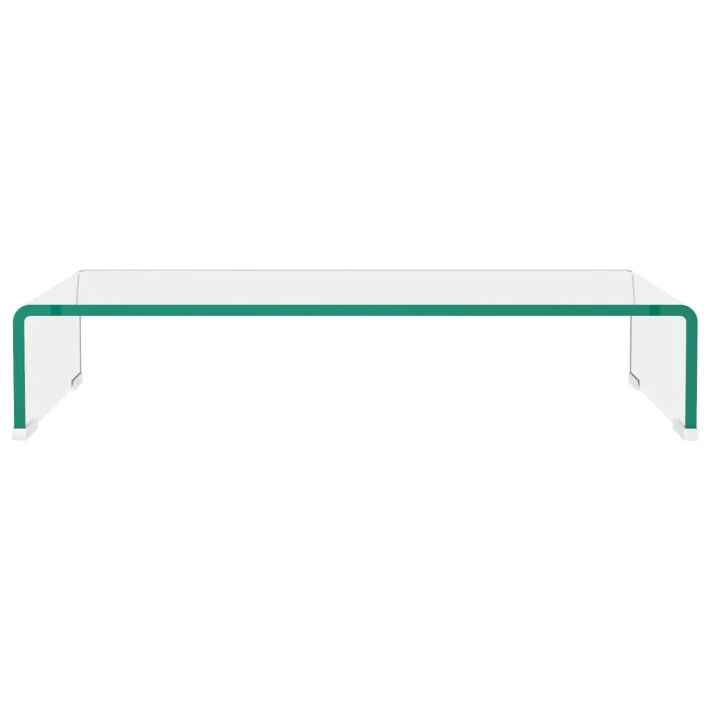 Rehausse d'écran en verre transparent 60 cm - Support TV de bureau