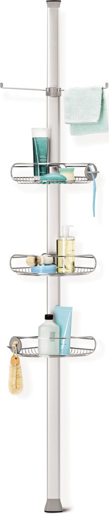 simplehuman Spann Duschcaddy, Edelstahl + eloxiertes Aluminium - 8,5x8,5x24,5 cm; BT1062