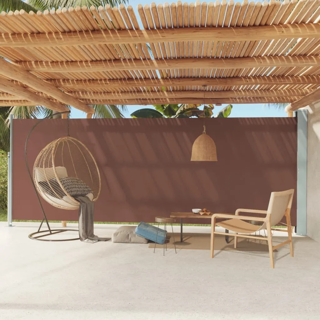 The Living Store Tenda laterale estensibile 200x600 cm Marrone