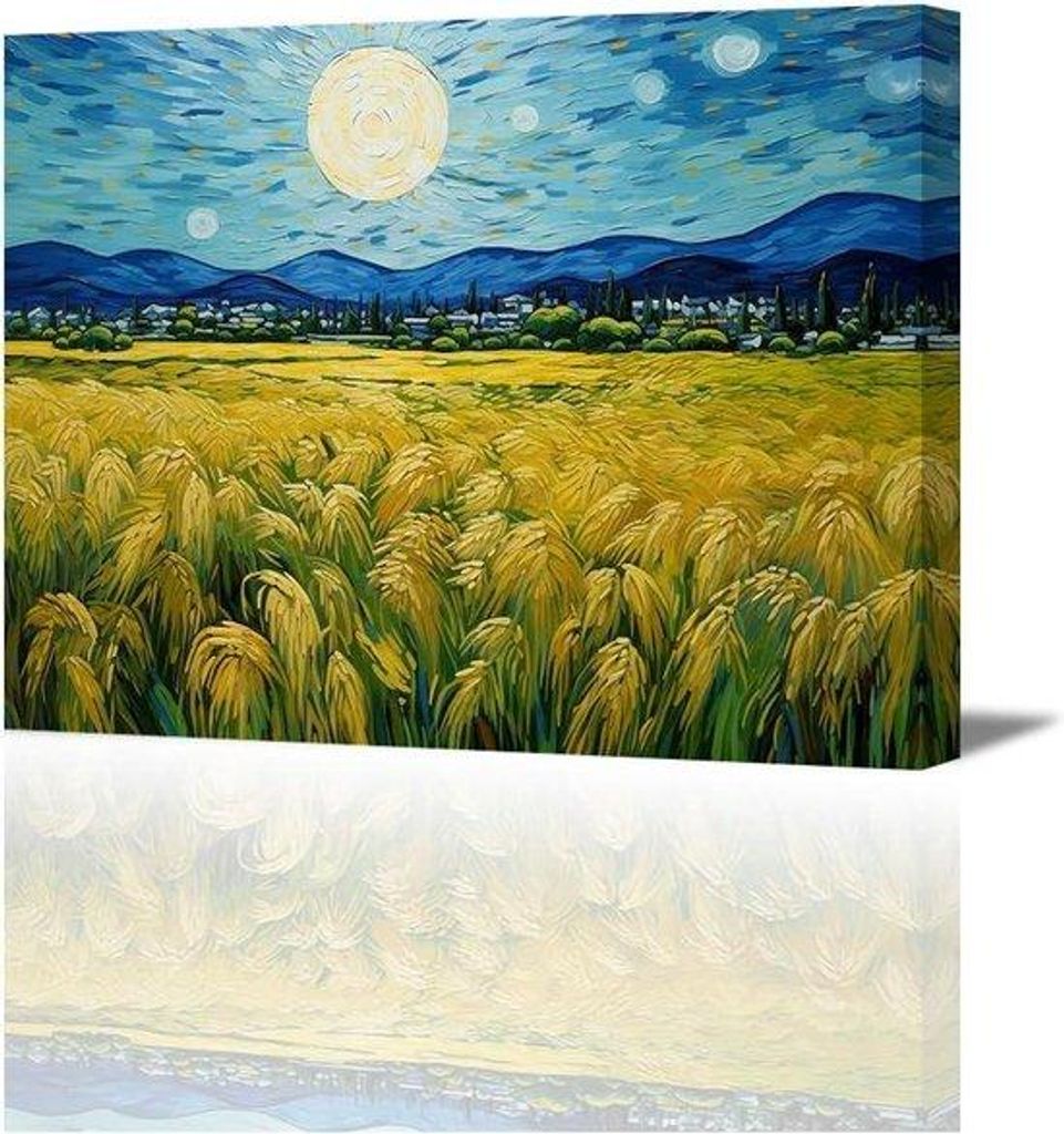 Landschaftsfoto auf Leinwand 40x30cm Goldton