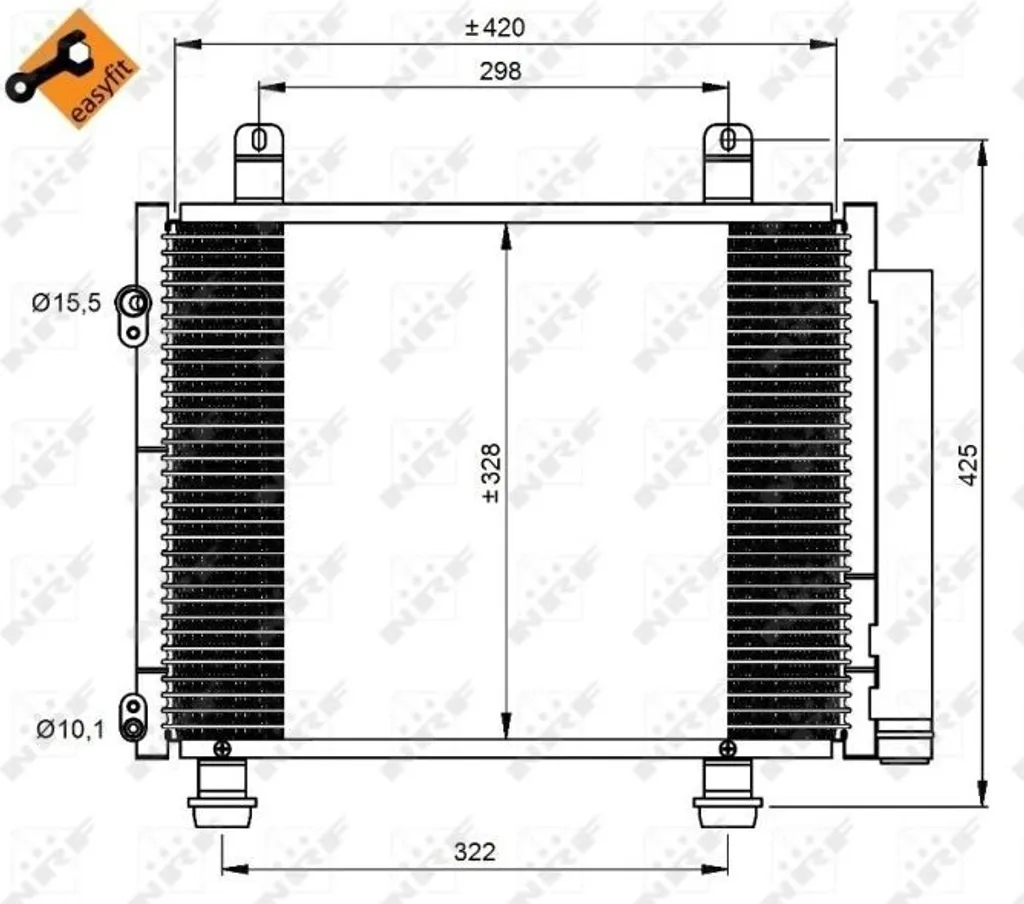 Condenseur NRF 350208 avec sécheur pour Agila B remplace OE 4709132