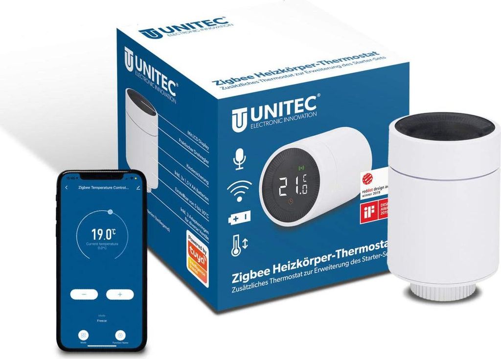UNITEC Smart Heizkörper-Thermostat Erweiterung mit LCD Produktbild 