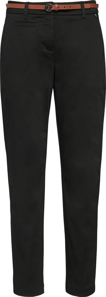 Comma 7/8-Hose Slim Fit Grau/Schwarz Größe 42 mit Leder-Optik-Gürtel