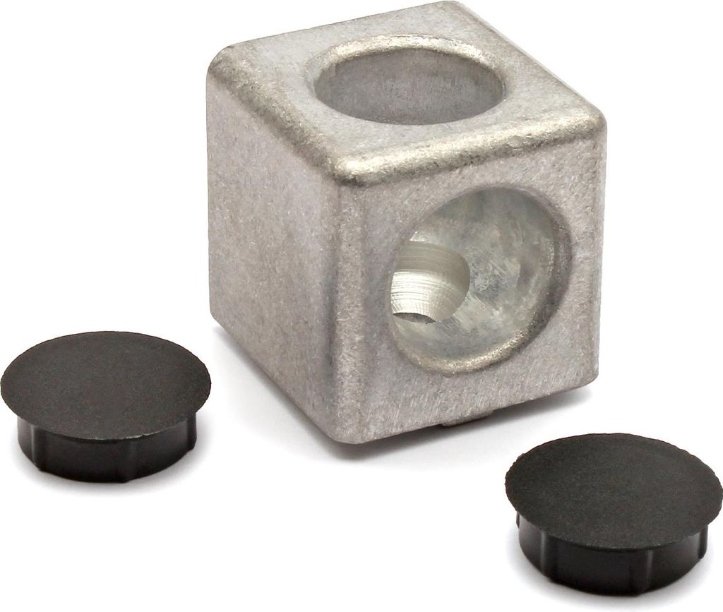 Würfelverbinder 2D 40 I-Typ Nut 8 mit Abdeckkappen Produktbild 