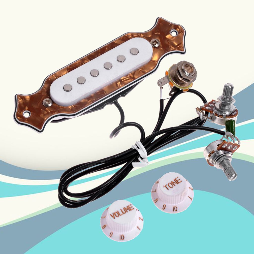 6-saitiges Single-Coil-Tonabnehmer-Gitarren-Schallloch-Harness-Set mit Volume-Töpfen