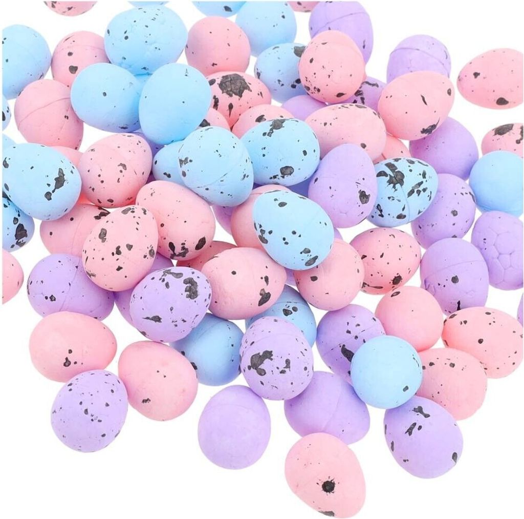 Dekolo Hängedeko Ostereier zum AufHänget Styropor-Eier Osterngefärbte Eier österliche 100St. 1,8cm