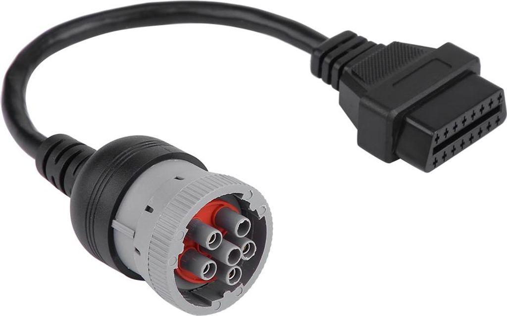 Diagnosekabel, weiblich, 16-polig, schwarz, lange Lebensdauer, verschleißfester LKW-Adapter für Auto
