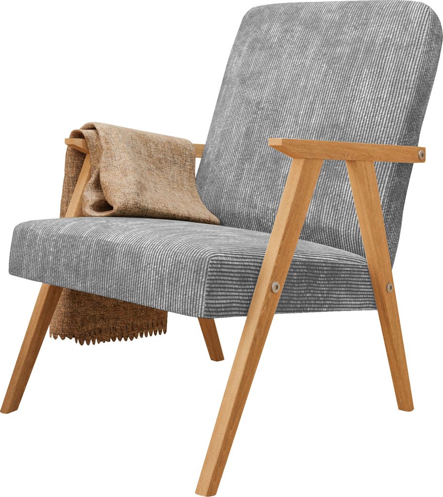 Sessel Petra klassische Sessel Retro im minimalistischen Stil Scandinavian Holz Farbe: Poso 55 – hellgrau