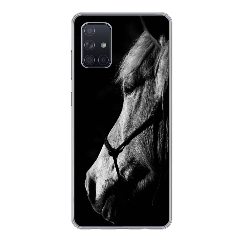MuchoWow Handyhülle Schutzhülle Hülle für Samsung Galaxy A51 5G Pferd - Halfter - Leicht Silikon Softcase Handy Hülle - Abbildung