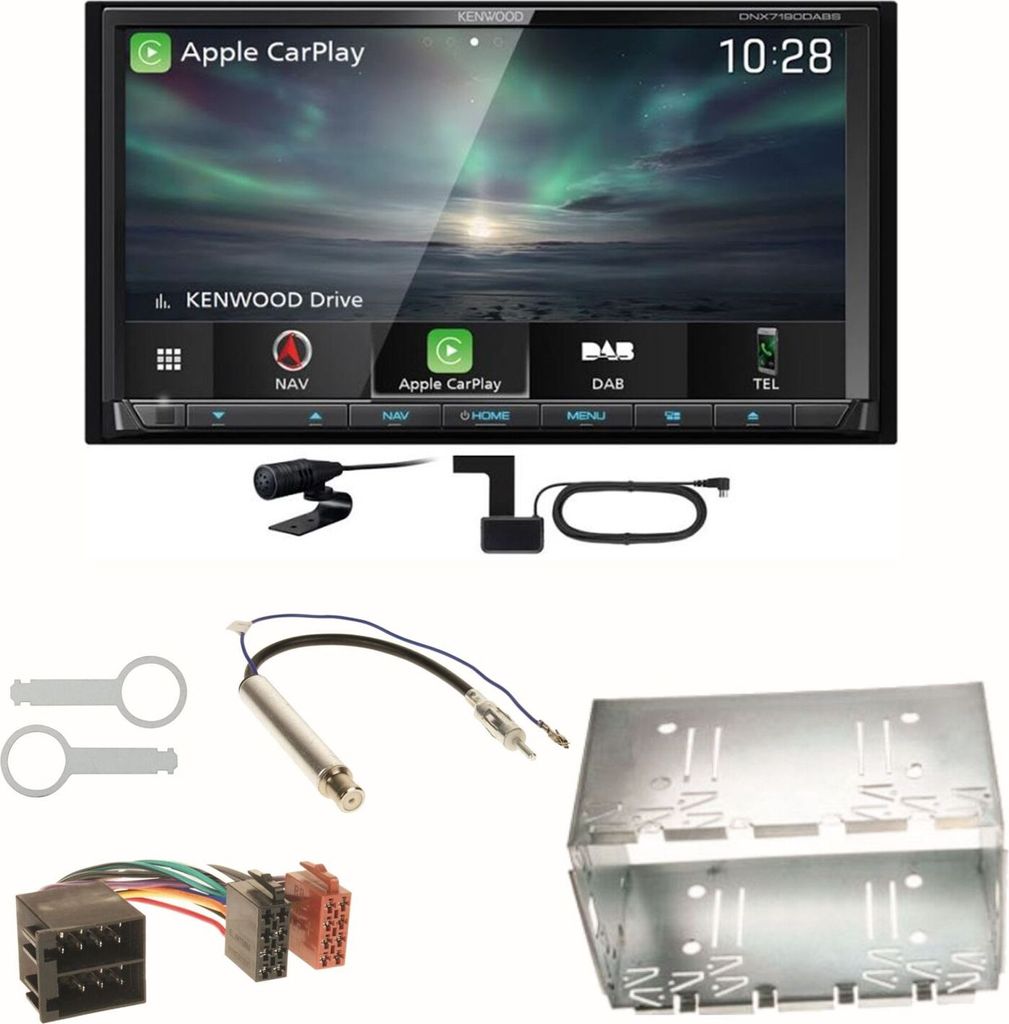 Kenwood DNX-7190DABS Carplay DAB+ CD USB Einbauset für Golf 4 Passat 3B 3BG Lupo