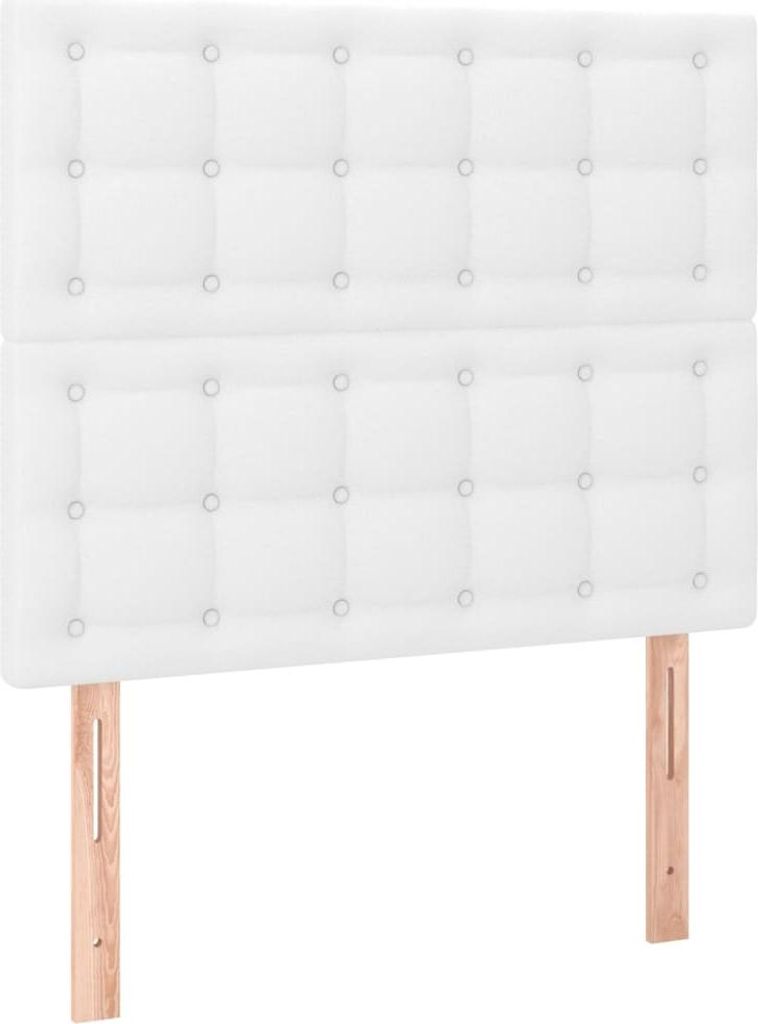 vidaXL Kopfteil Weiß 100x5x118/128 cm Kunstleder