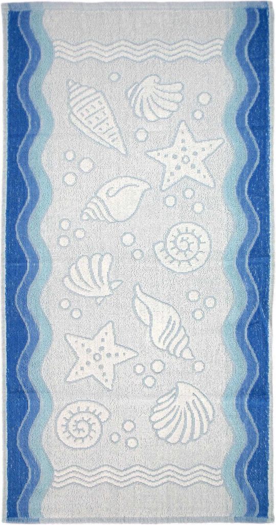 Handtuch, Badetuch, 100% Baumwolle, Meeresmuster Flora Ocean 40x60 40x60 Blau