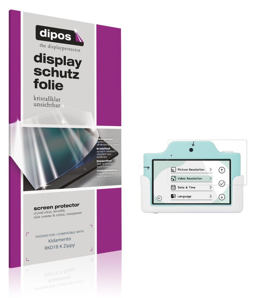 4x Schutzfolie für Kidamento RKD18 K Zippy klar Displayschutzfolie Folie Display Schutz dipos