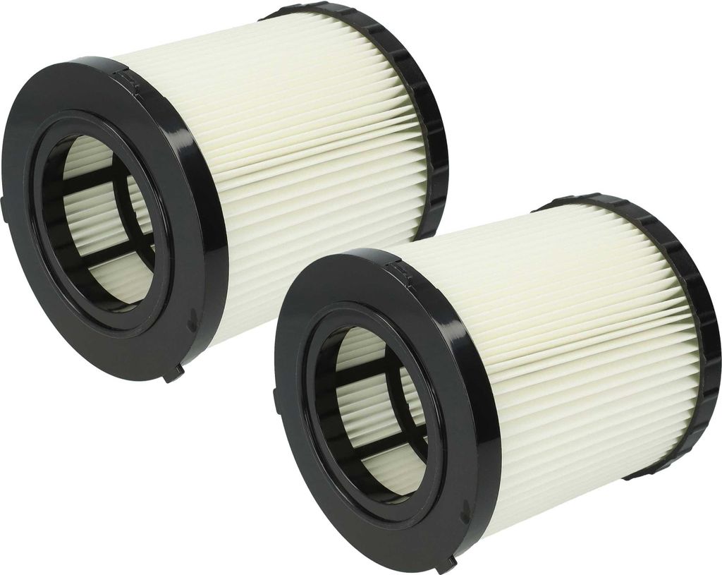 vhbw 2x Faltenfilter kompatibel mit Dewalt DCV581h, DCV584l, DCV580h, DCV582, DCV580, DCV581 Staubsauger - Patronenfilter Schwarz Weiß