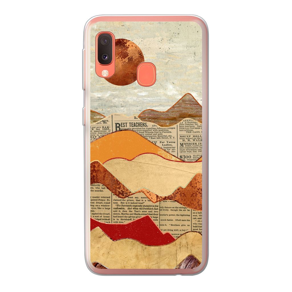 MuchoWow Handyhülle Schutzhülle Hülle für Samsung Galaxy A20e Vintage - Zeitung - Marmor Silikon Softcase Handy Hülle - Abdeckung