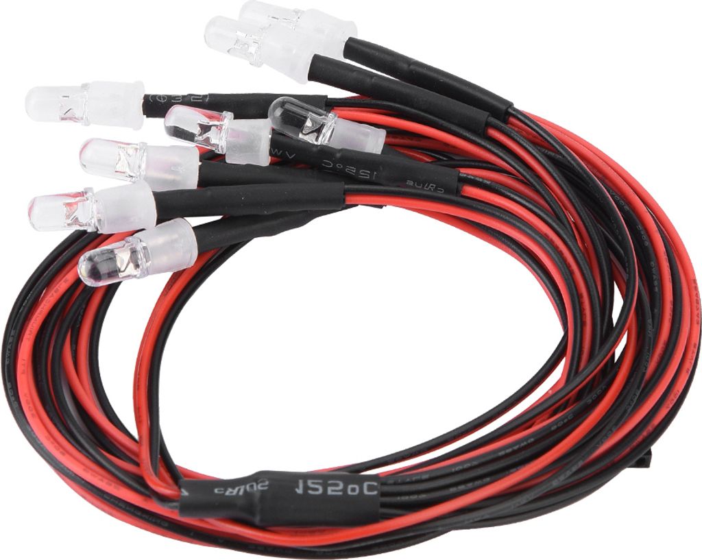 8 kusů 5 mm LED světlometů a zadních světel pro RC modely Obrázek produktu 