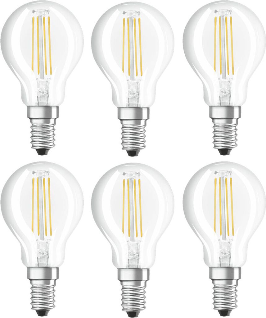 6 x Osram LED Filament Leuchtmittel Tropfen 4W = 40W E14 Productafbeelding 