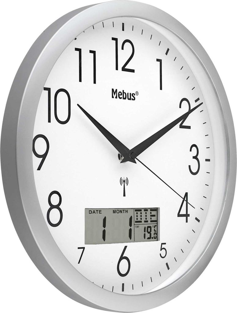 Mebus 19422 Funkgesteuerte Wanduhr Elektronischer Wecker, Produktbild 