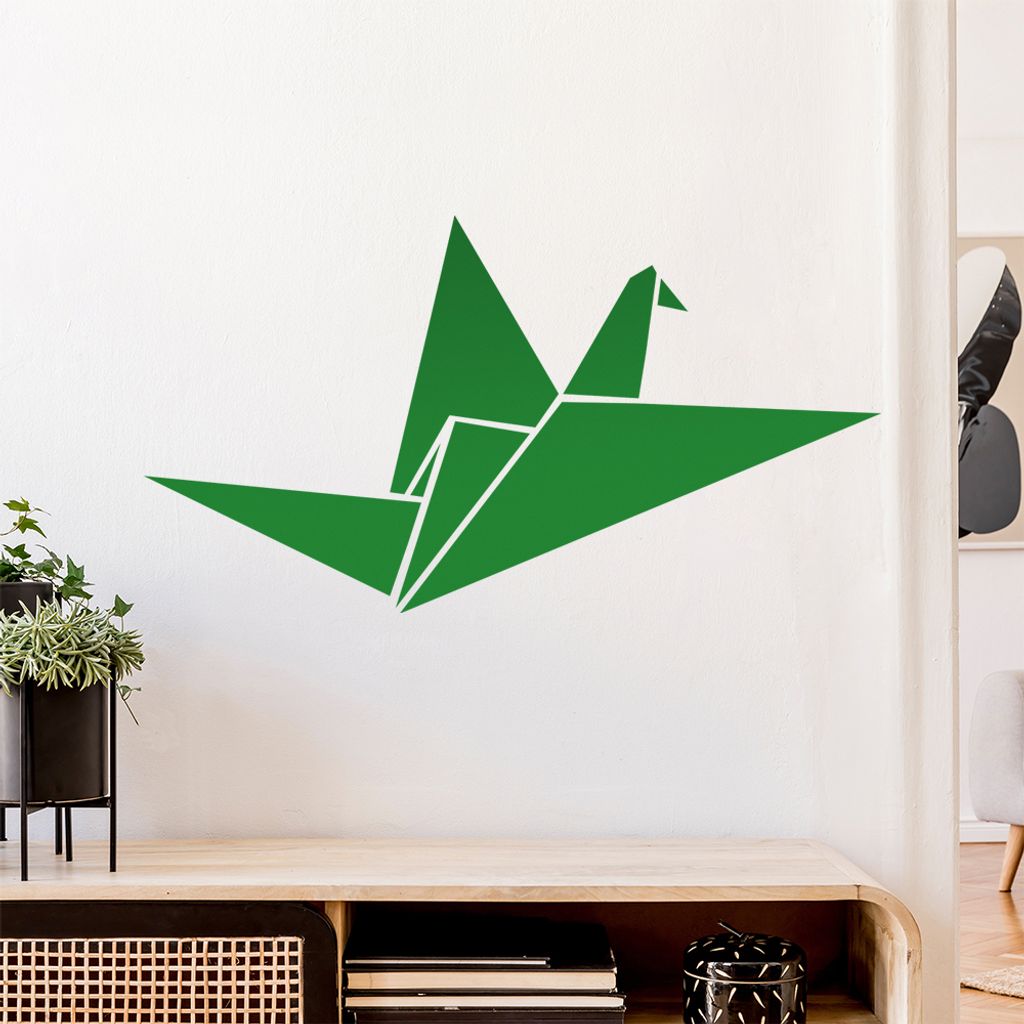 Papierfalten Kranich Wandtattoo Wandaufkleber Wall Sticker - Dekoration, Küche, Wohnzimmer, Schlafzimmer, Badezimmer