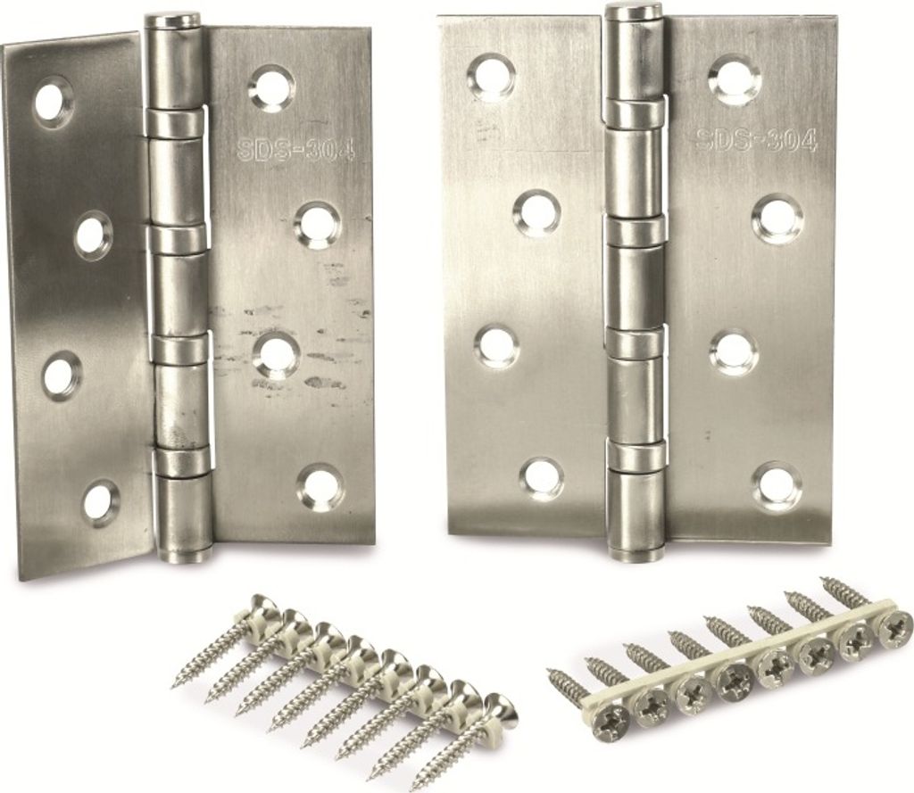 MASTERPROOF PROFESSIONAL Edelstahl Scharnier Türband Beschlag 75 mm x 100 mm, 2 Stück, inkl. Schrauben