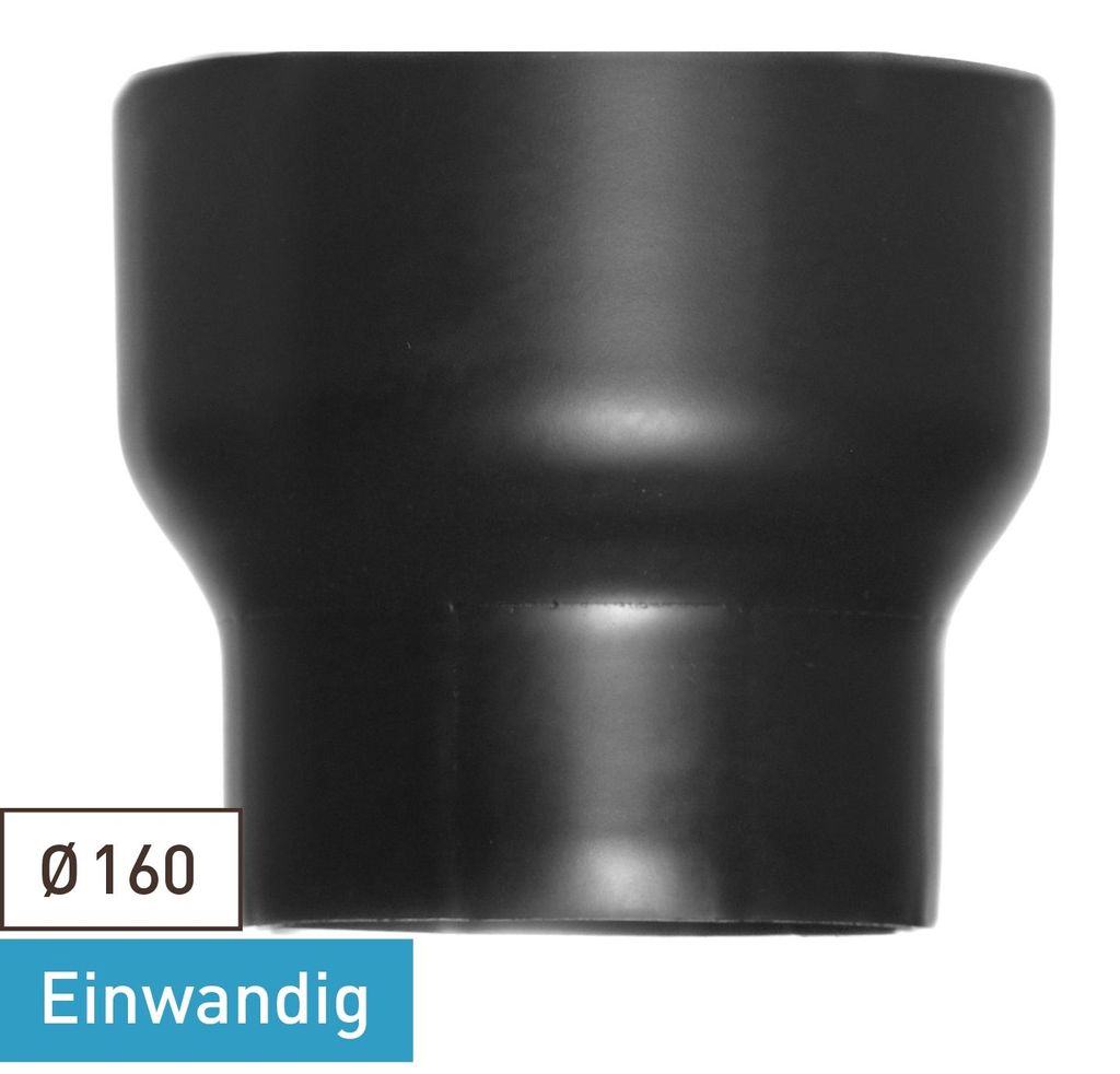 Raik Basic Erweiterung 120mm – 130mm schwarz für Rauchrohr / Ofenrohr