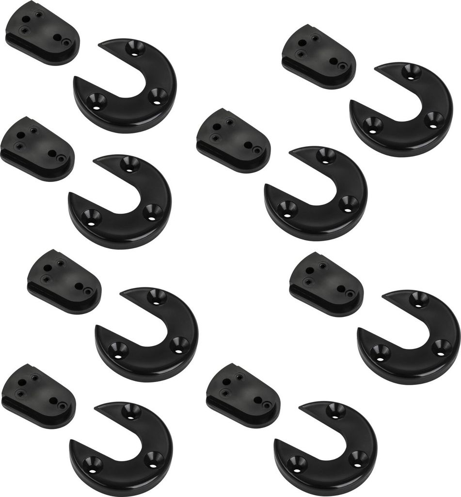 8 x Verbindungsbeschlag schwarz Ø 49 mm Korpusverbinder für Stühle, Tische Möbelbeschlag SOTECH