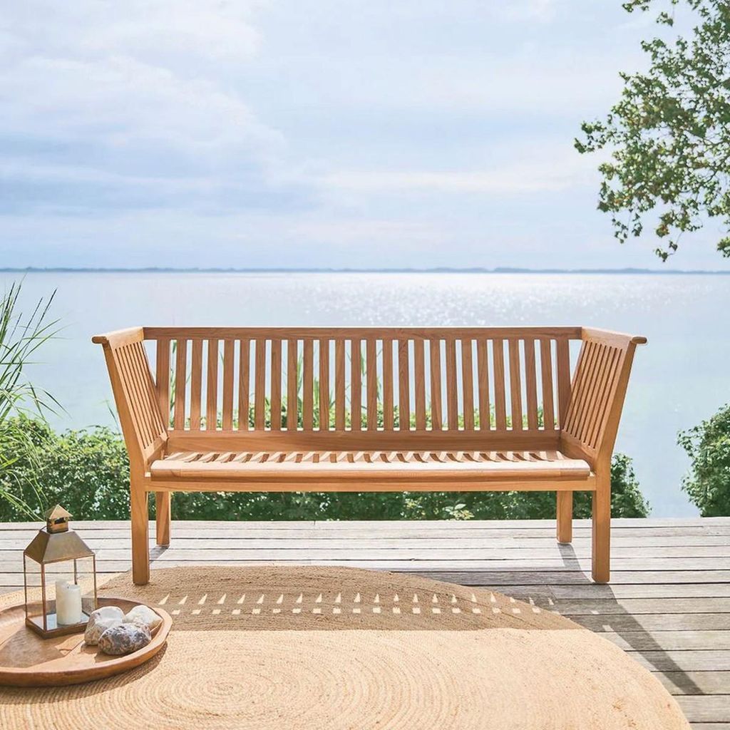 Casa Padrino Luxus Teakholz Gartenbank Braun 180 cm - Teakholz Garten Möbel