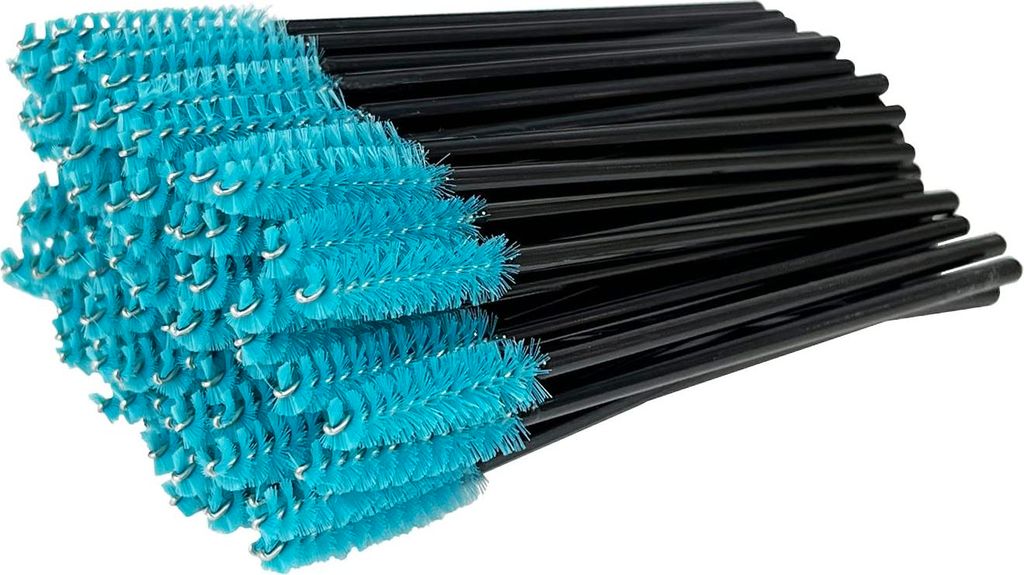 100 Stück Einweg Wimpernbürsten - Make-up Bürsten Set mit Mascara Wands und Augenbrauenbürste - Schwarze und Blaue Bürsten