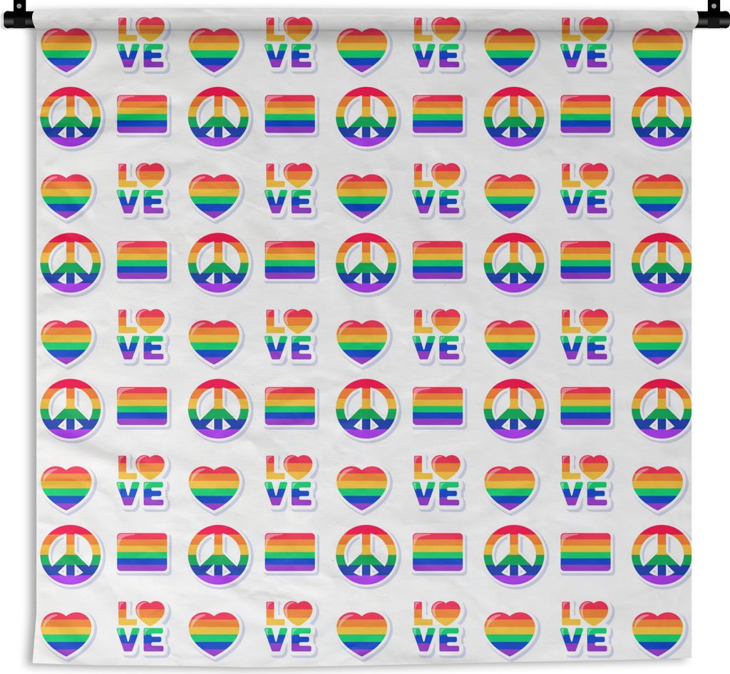 MuchoWow Wandteppich Wandbehang Regenbogen - Stolz - Flagge 150x150 cm Tapisserie Dekoration Wandtuch - Wohnaccessoires - Modernes