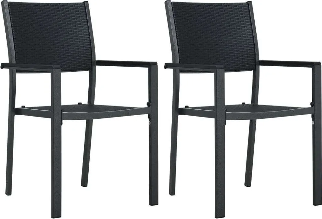 Set 2 Sedie Esterno Effetto Rattan Nero | Seduta Design Plastica 2026