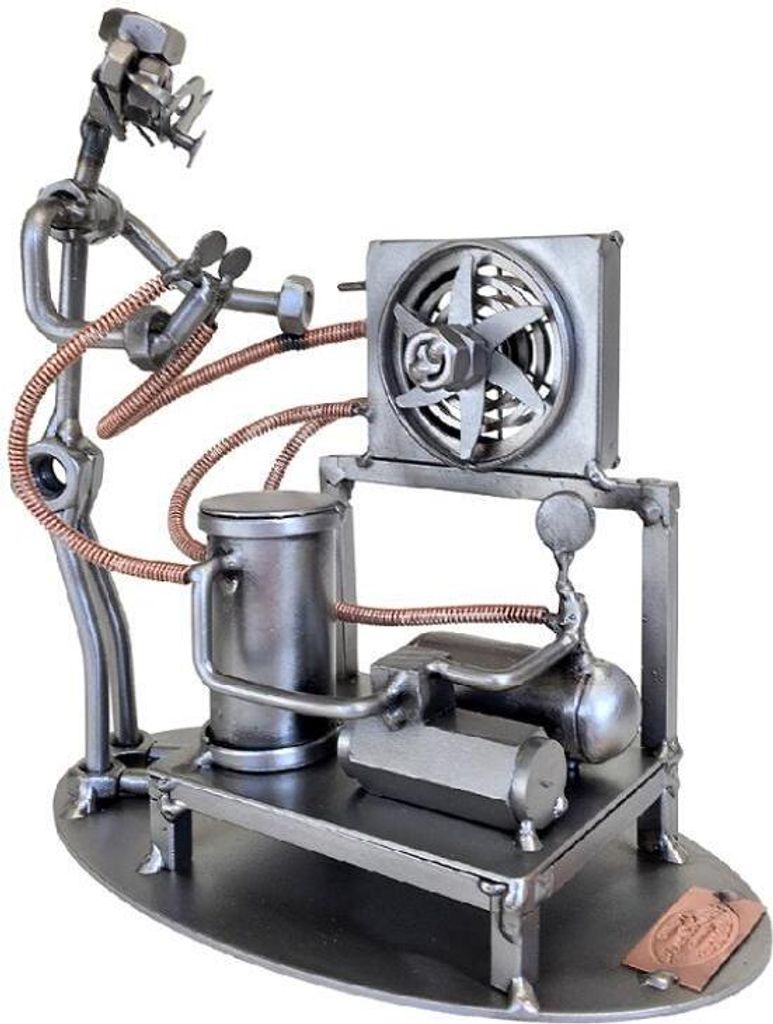 Schraubenmännchen Klimatechniker Metallskulptur Produktbild 