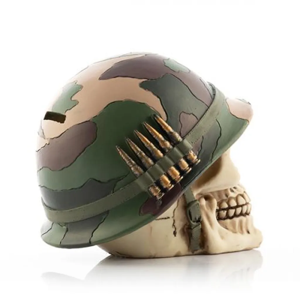 Boîte de rangement crâne soldat décorative pour bijoux et petits objets - 8